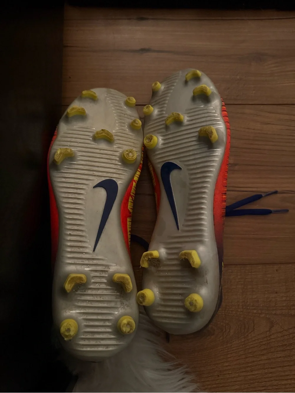 Nike Orange and Navy Mercurial Soccer Cleats